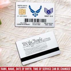 US Air Force , E 3 Air Force Airman First Class - Printed Metal Card