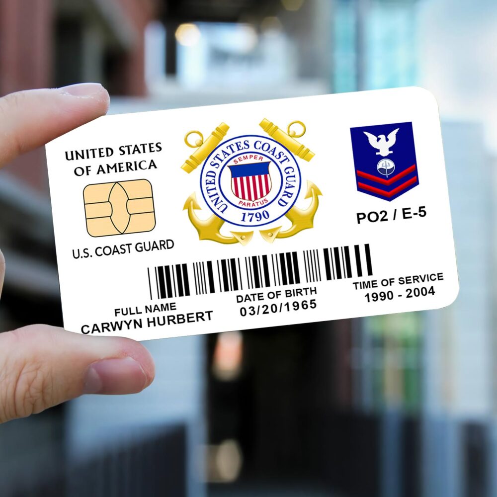 US Coast Guard, Proud To Have Served - Printed Metal Card - Image 2