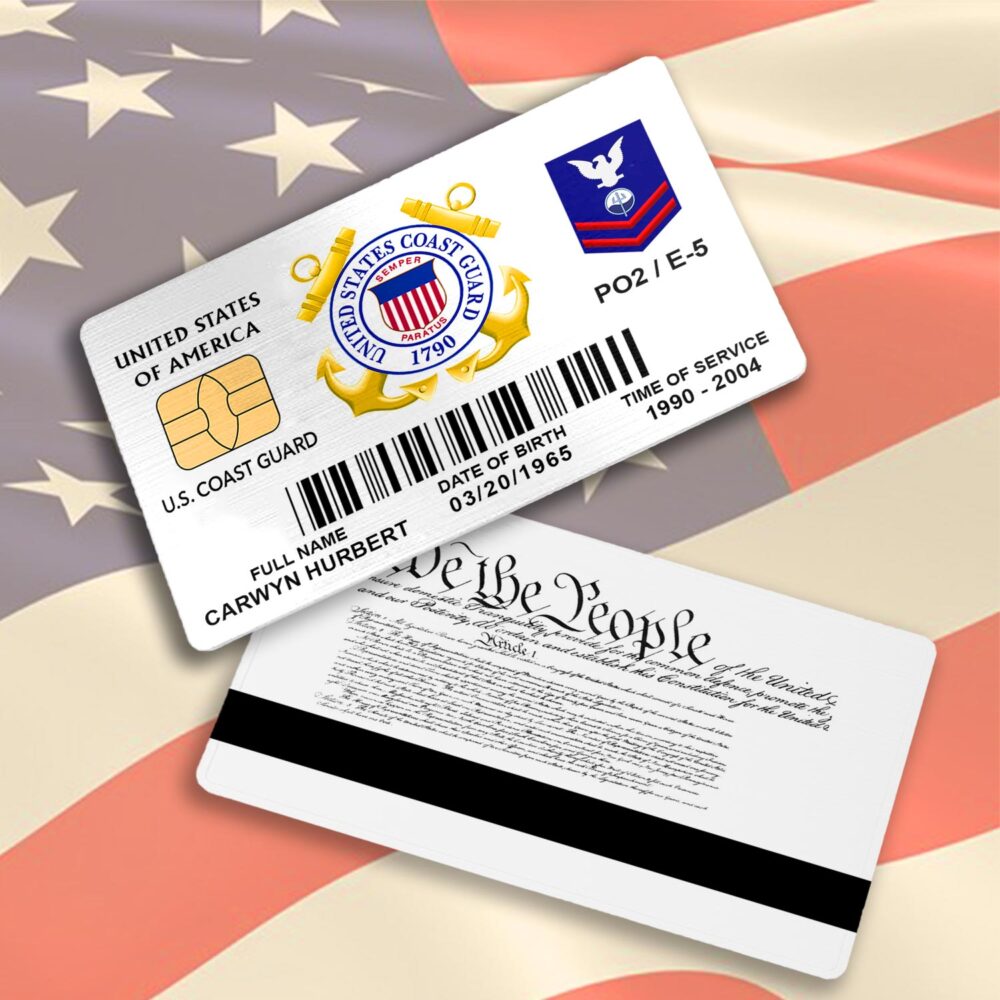 US Coast Guard, Proud To Have Served - Printed Metal Card - Image 3