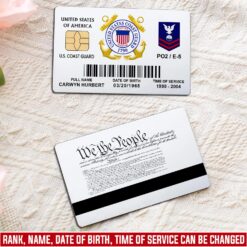 US Coast Guard, Proud To Have Served - Printed Metal Card