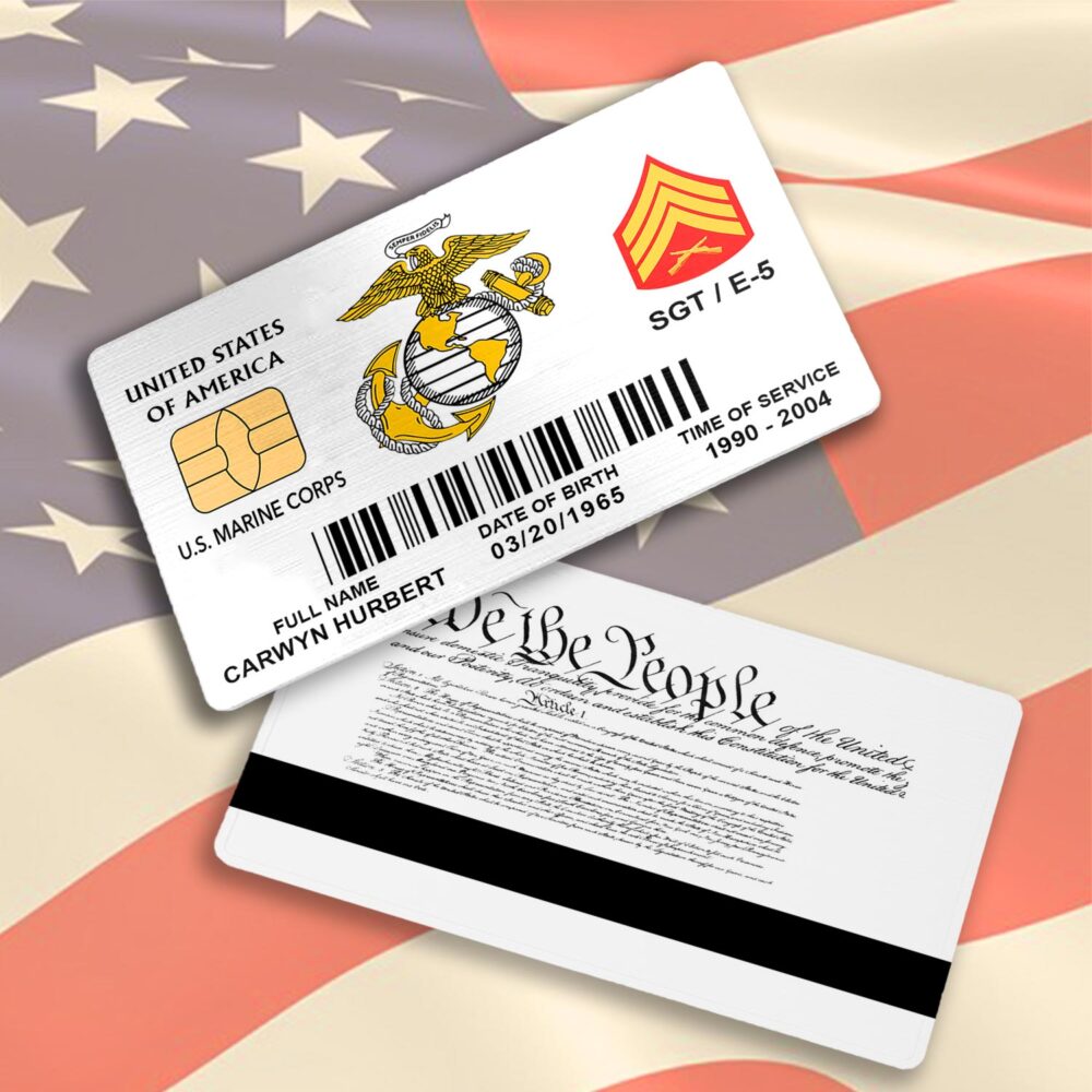 US Marine Corps, Lest We Forget - Printed Metal Card - Image 3