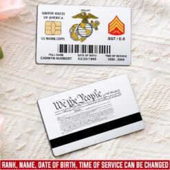 US Marine Corps, Lest We Forget - Printed Metal Card