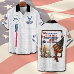 US Air Force , American By Birth, Veteran By Choice - Short Sleeve Button Shirt