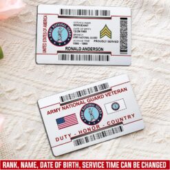 Army National Guard - Printed Metal Card