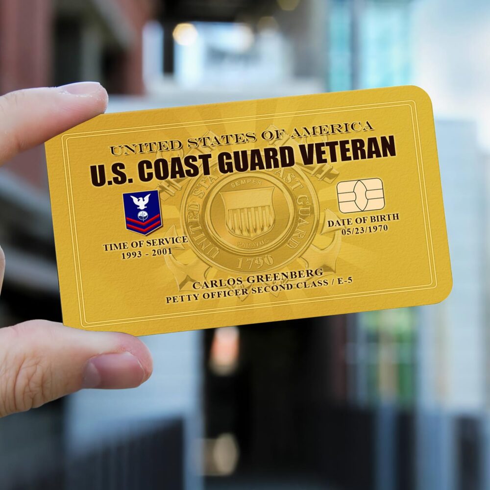 US Coast Guard, Proud To Have Served - Printed Metal Card - Image 2
