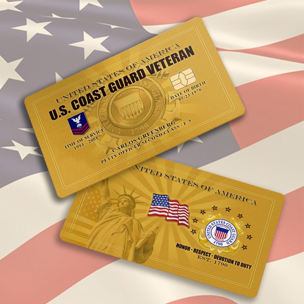 US Coast Guard, Proud To Have Served - Printed Metal Card - Image 3
