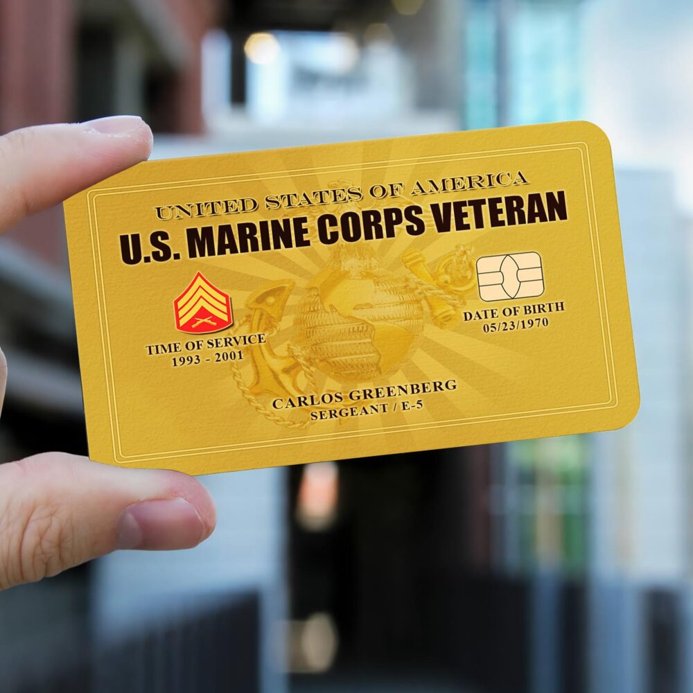 US Marine Corps, Honoring All Who Served - Printed Metal Card - Image 2
