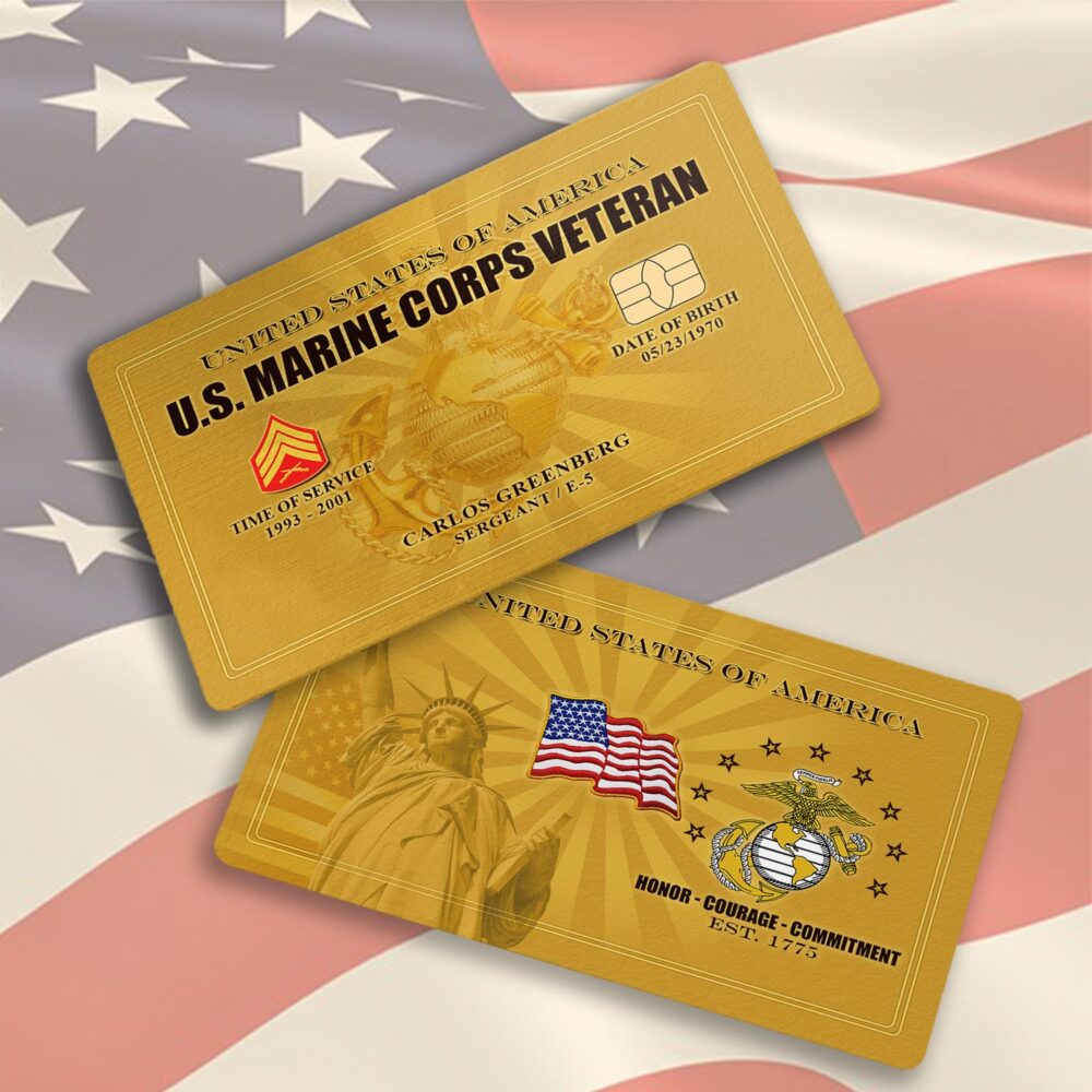 US Marine Corps, Honoring All Who Served - Printed Metal Card - Image 3