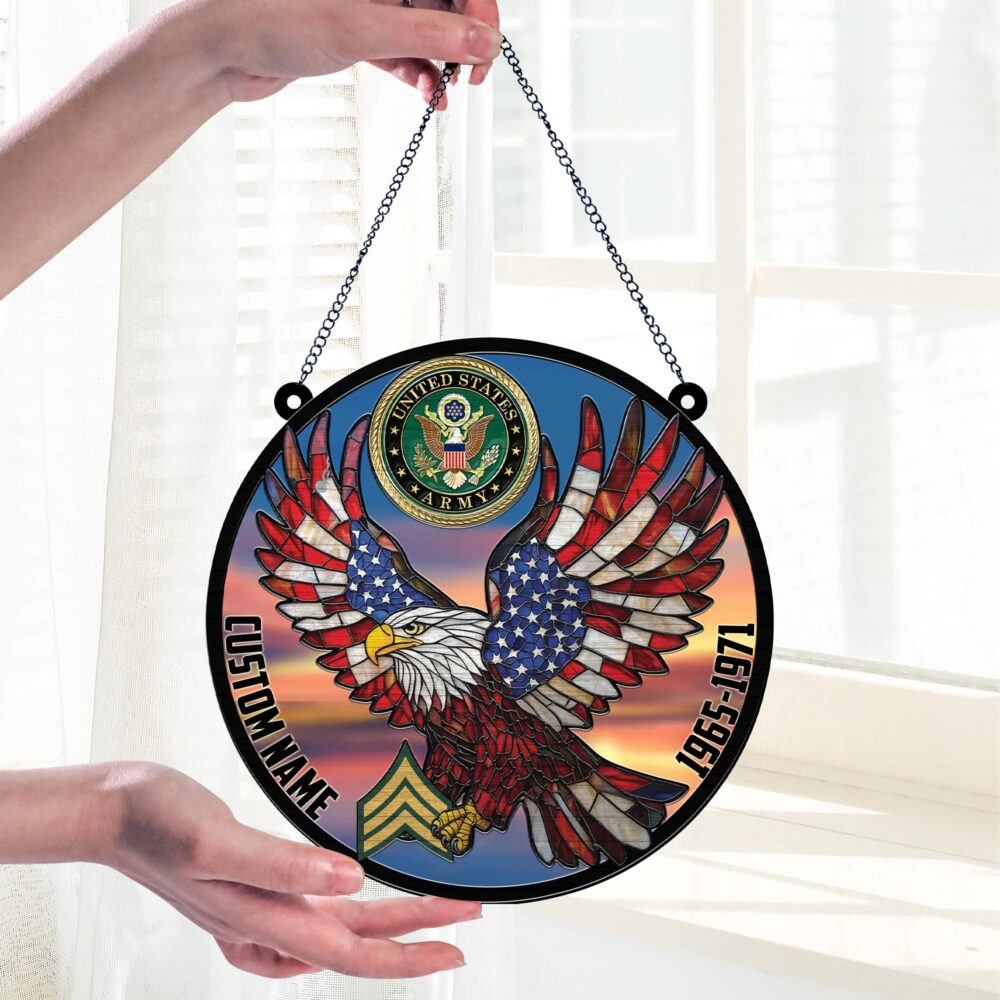 US Army, E 4 Army Corporal - Suncatcher 6in - Image 2