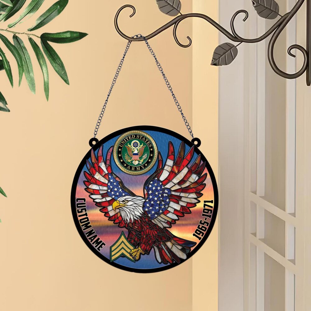 US Army, E 4 Army Corporal - Suncatcher 6in - Image 3