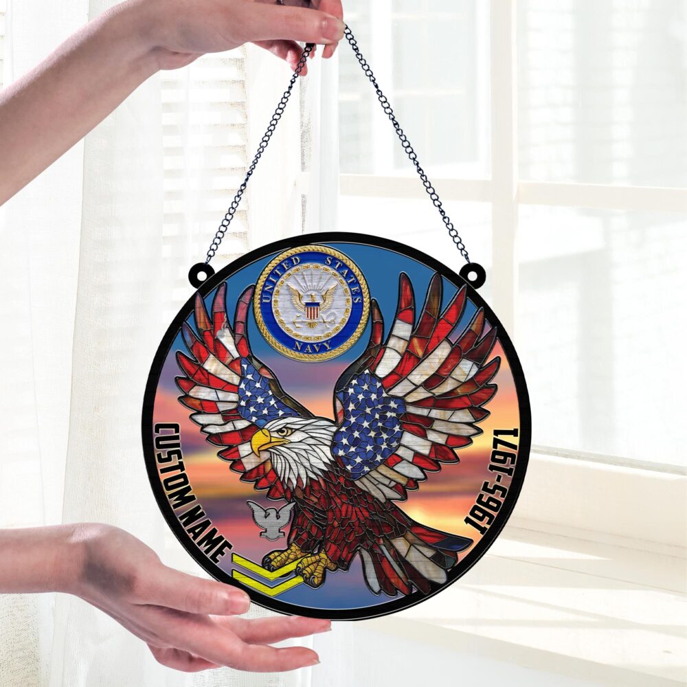 US Navy, Remember - Honor - Respect - Suncatcher 8in - Image 2