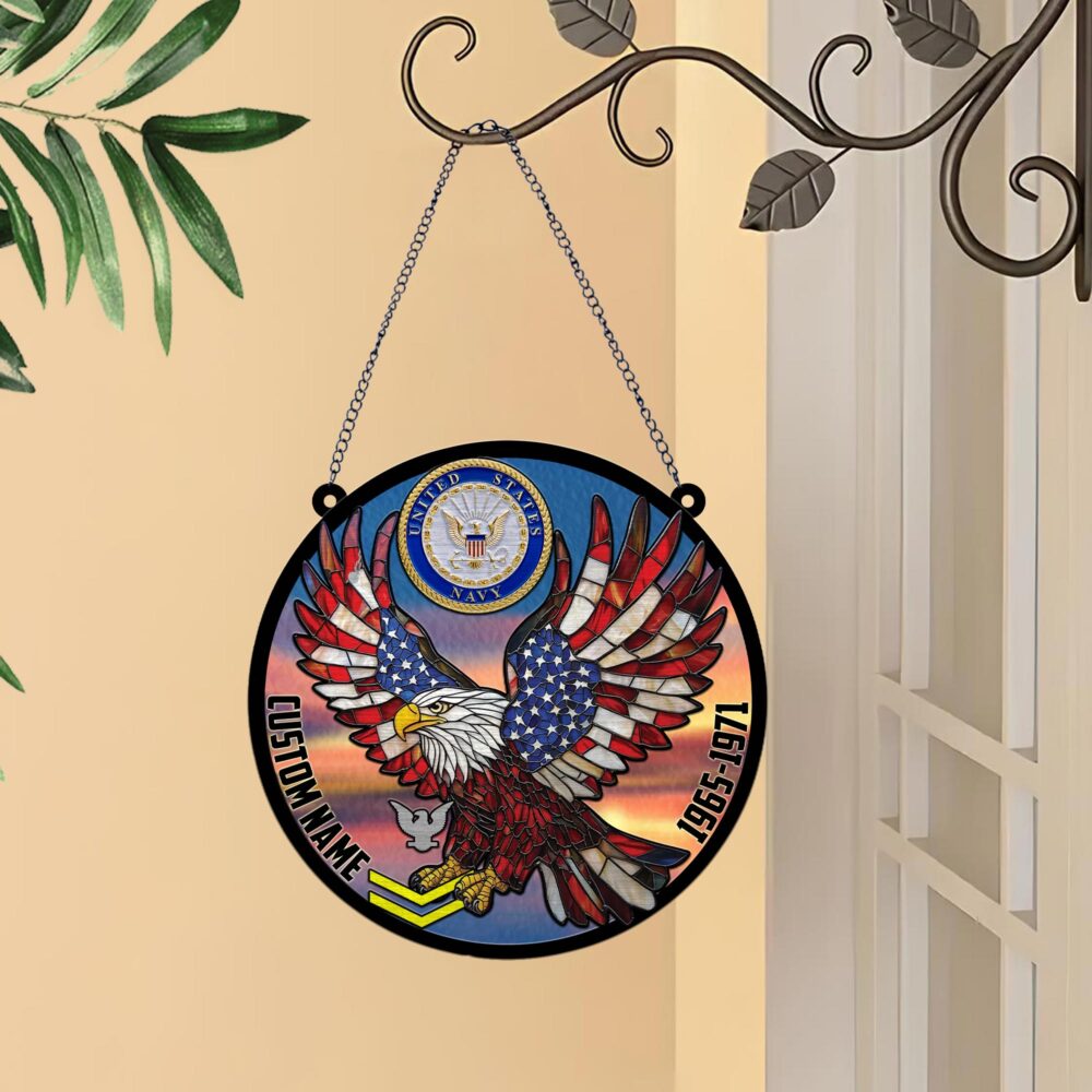 US Navy, Remember - Honor - Respect - Suncatcher 8in - Image 3
