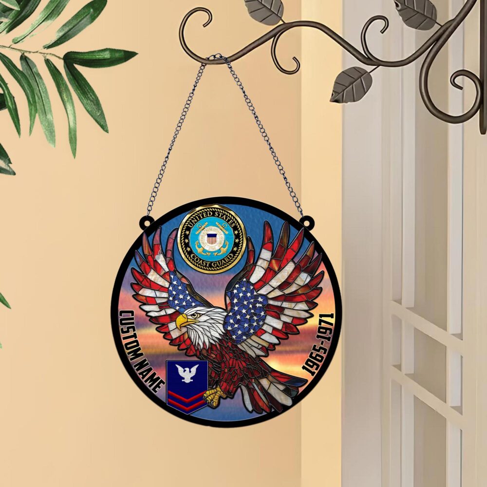 US Coast Guard, Honoring All Who Served - Suncatcher 8in - Image 3