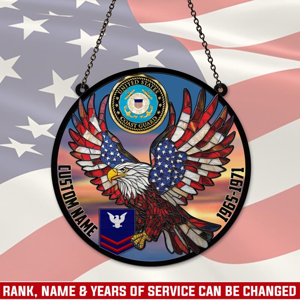 US Coast Guard, Honoring All Who Served - Suncatcher 8in