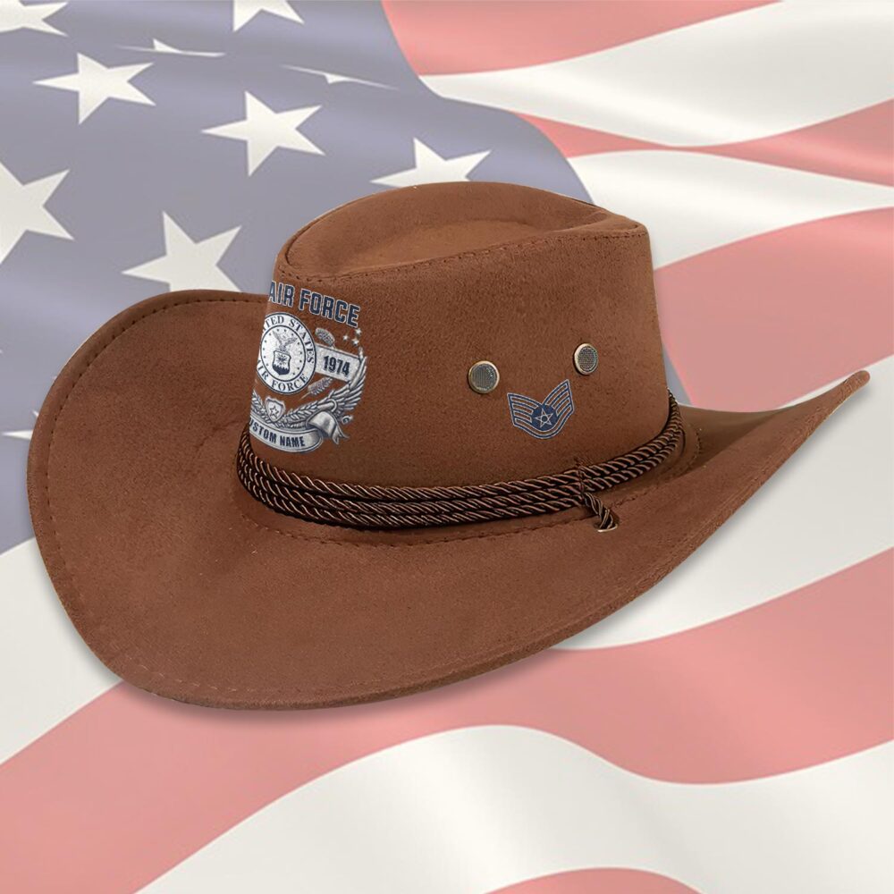 US Air Force , Proud Veteran - Cowboy Hat - Image 3
